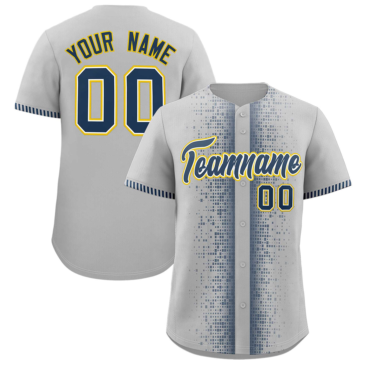 Custom Gray Midnight Blue Personalized Phonetic Rhythm Authentic Baseball Jersey | KXKSHOP