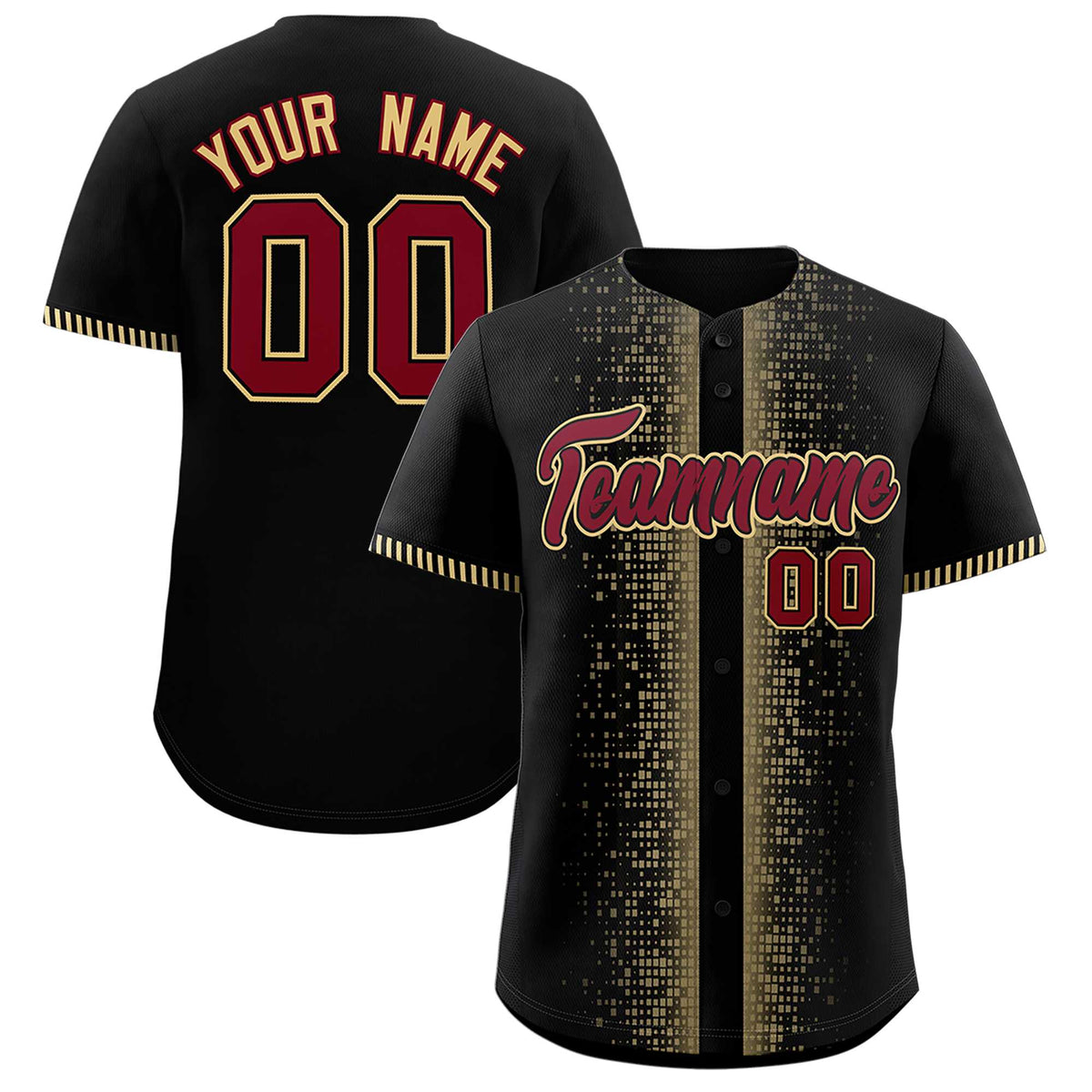 Custom Black Khaki Personalized Phonetic Rhythm Authentic Baseball Jersey | KXKSHOP