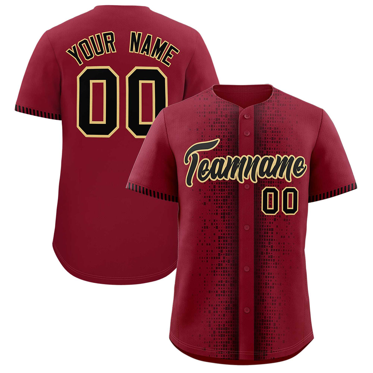 Custom Crimson Black Personalized Phonetic Rhythm Authentic Baseball Jersey | KXKSHOP