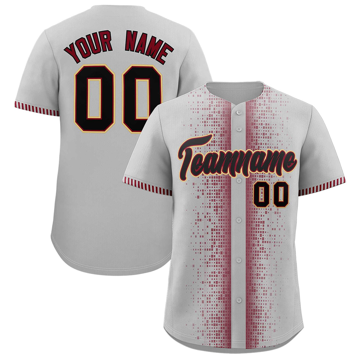 Custom Gray Crimson Personalized Phonetic Rhythm Authentic Baseball Jersey | KXKSHOP