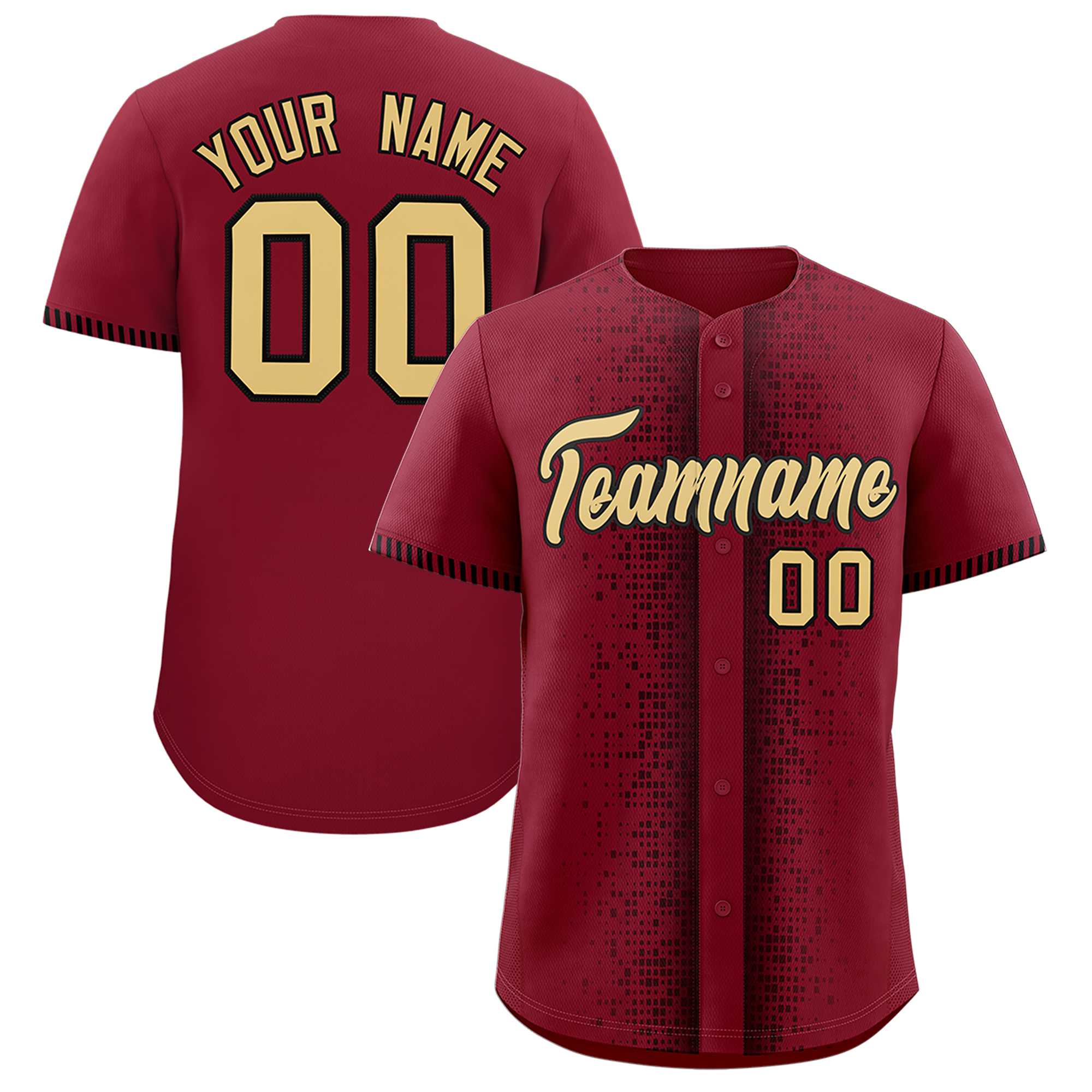Custom Crimson Black Personalized Phonetic Rhythm Authentic Baseball Jersey | KXKSHOP