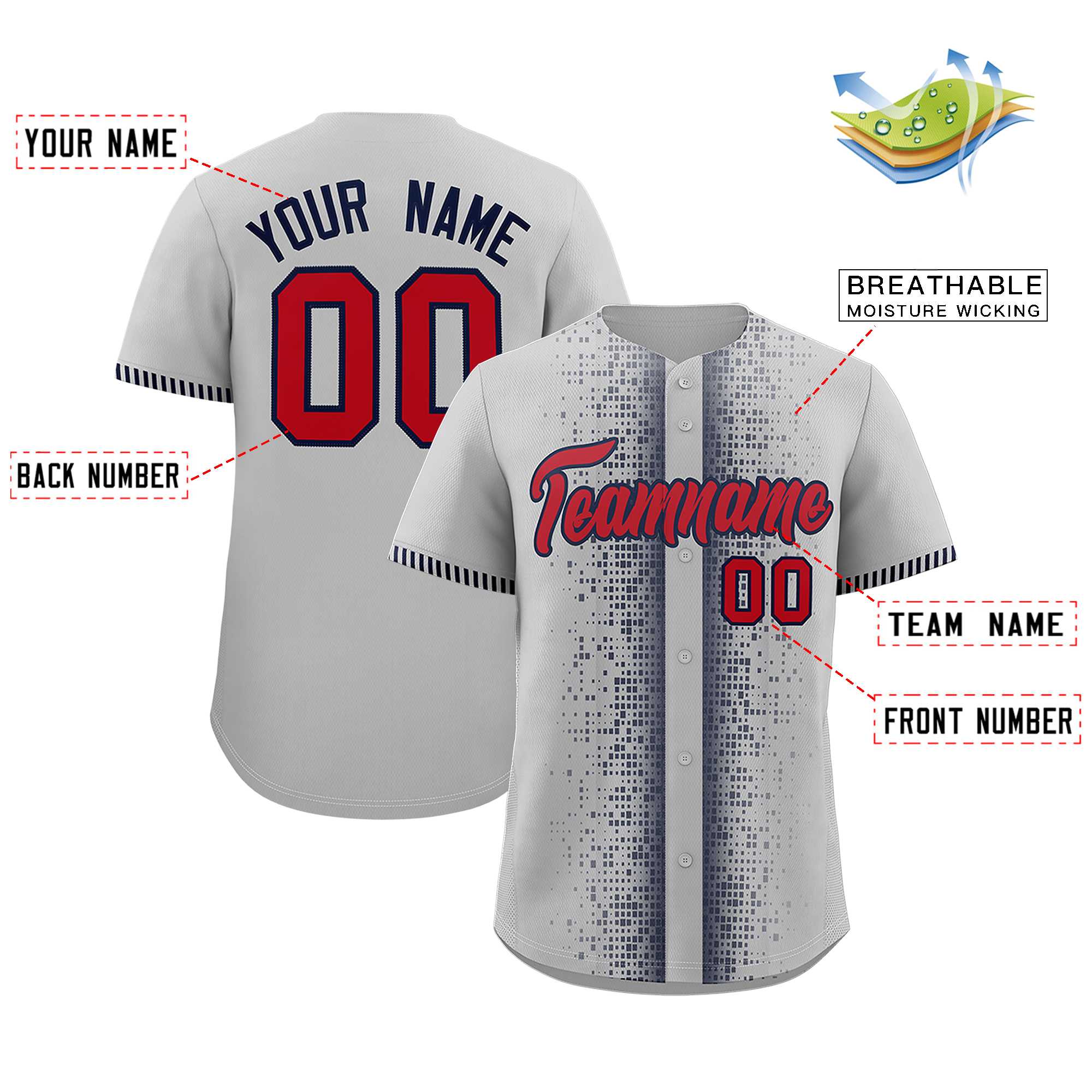 Custom Gray Black Personalized Phonetic Rhythm Authentic Baseball Jersey | KXKSHOP