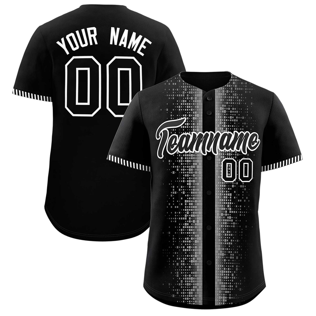 Custom Black White Personalized Phonetic Rhythm Authentic Baseball Jersey | KXKSHOP