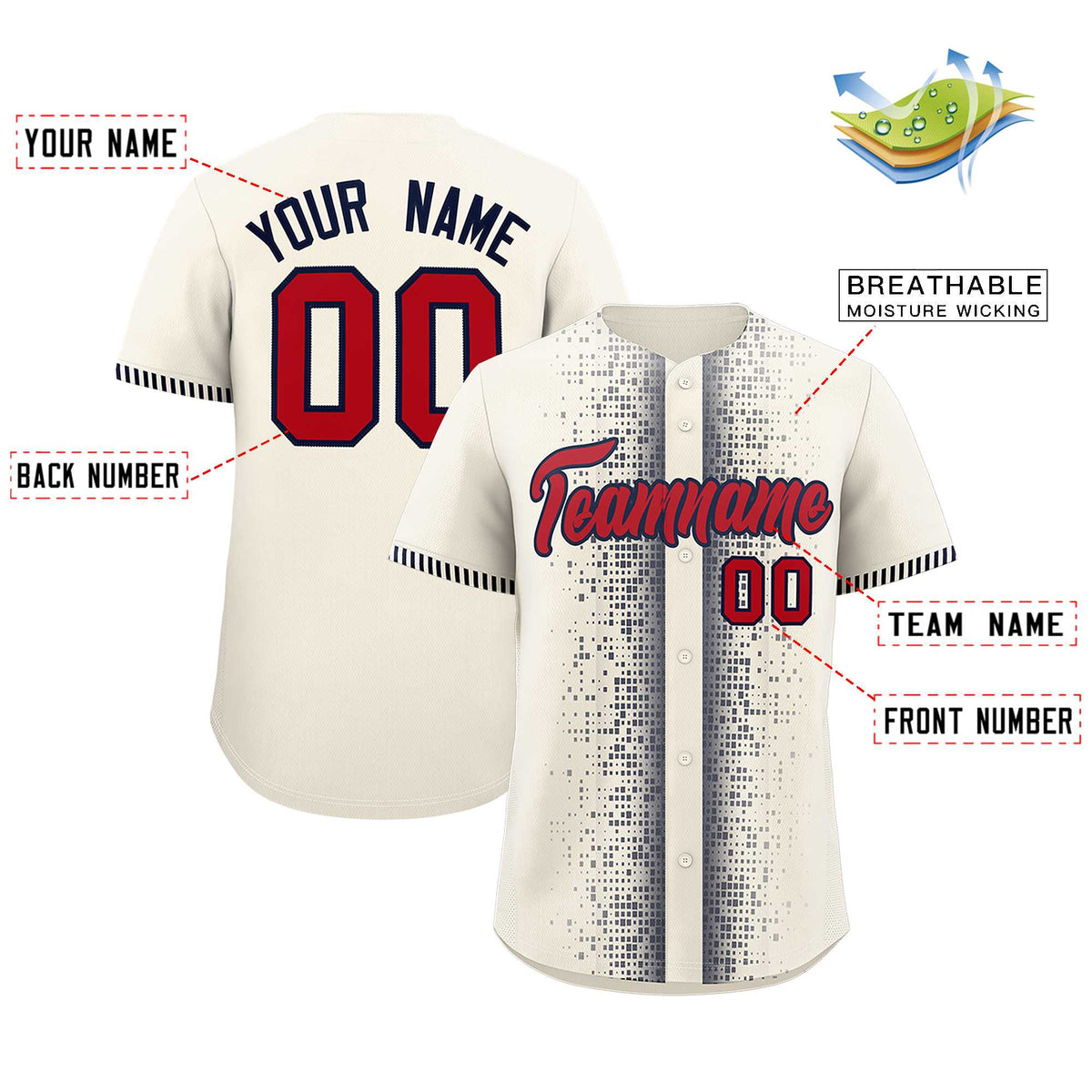 Custom White Navy Personalized Phonetic Rhythm Authentic Baseball Jersey | KXKSHOP