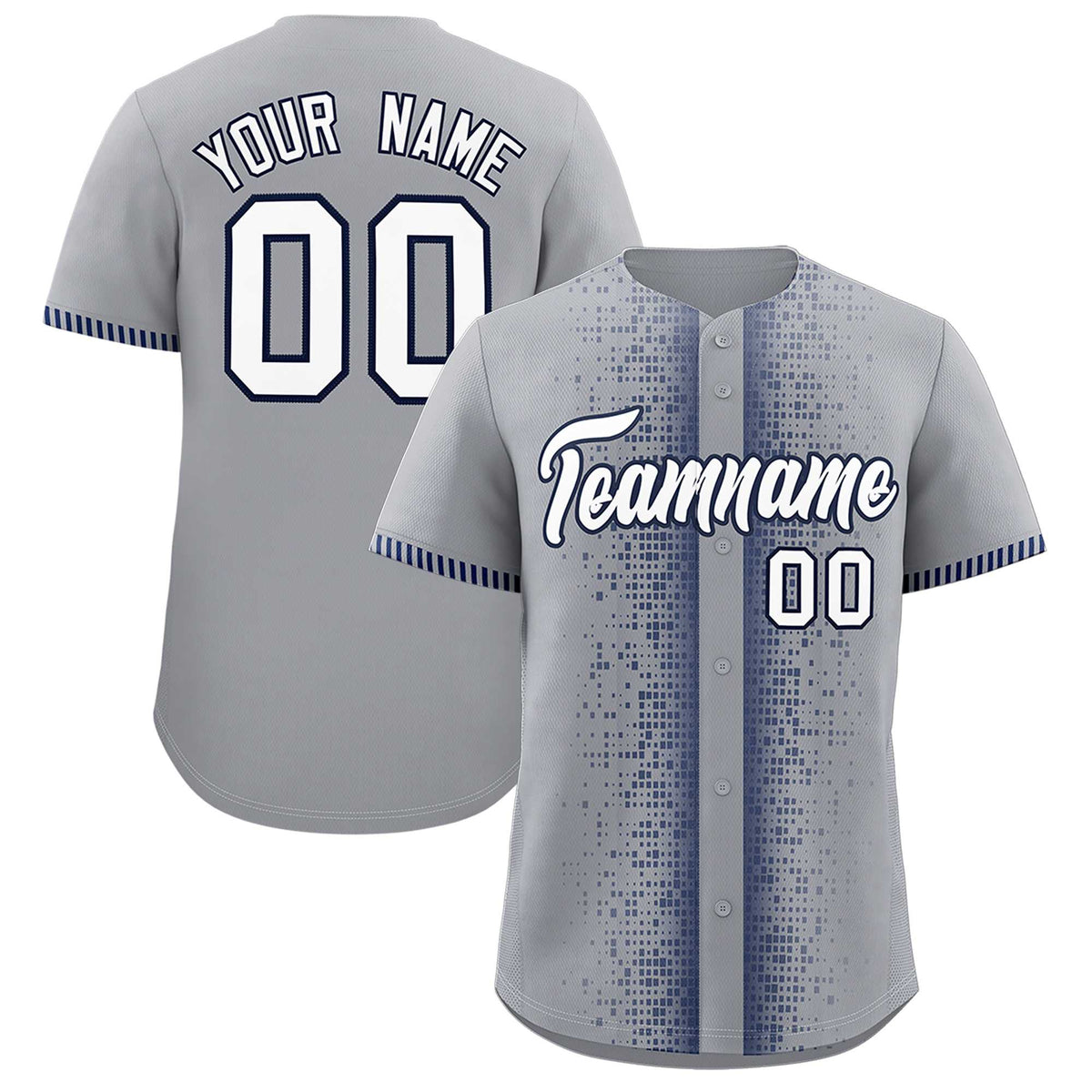 Custom Gray Navy Personalized Phonetic Rhythm Authentic Baseball Jersey | KXKSHOP