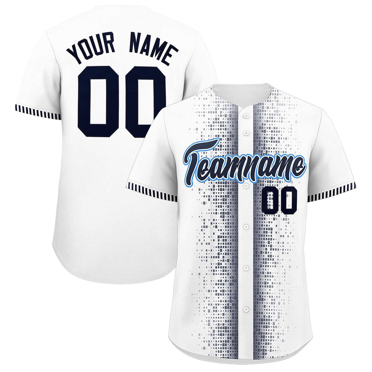 Custom White Navy Personalized Phonetic Rhythm Authentic Baseball Jersey | KXKSHOP