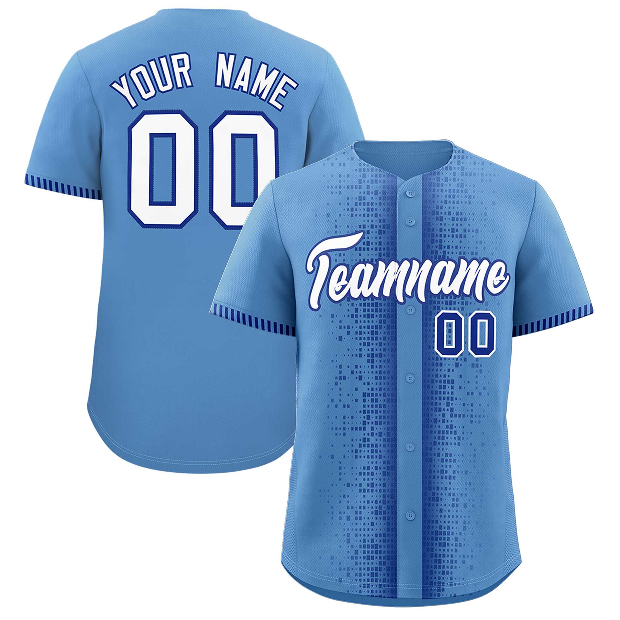 Custom Light Blue Royal Personalized Phonetic Rhythm Authentic Baseball Jersey | KXKSHOP