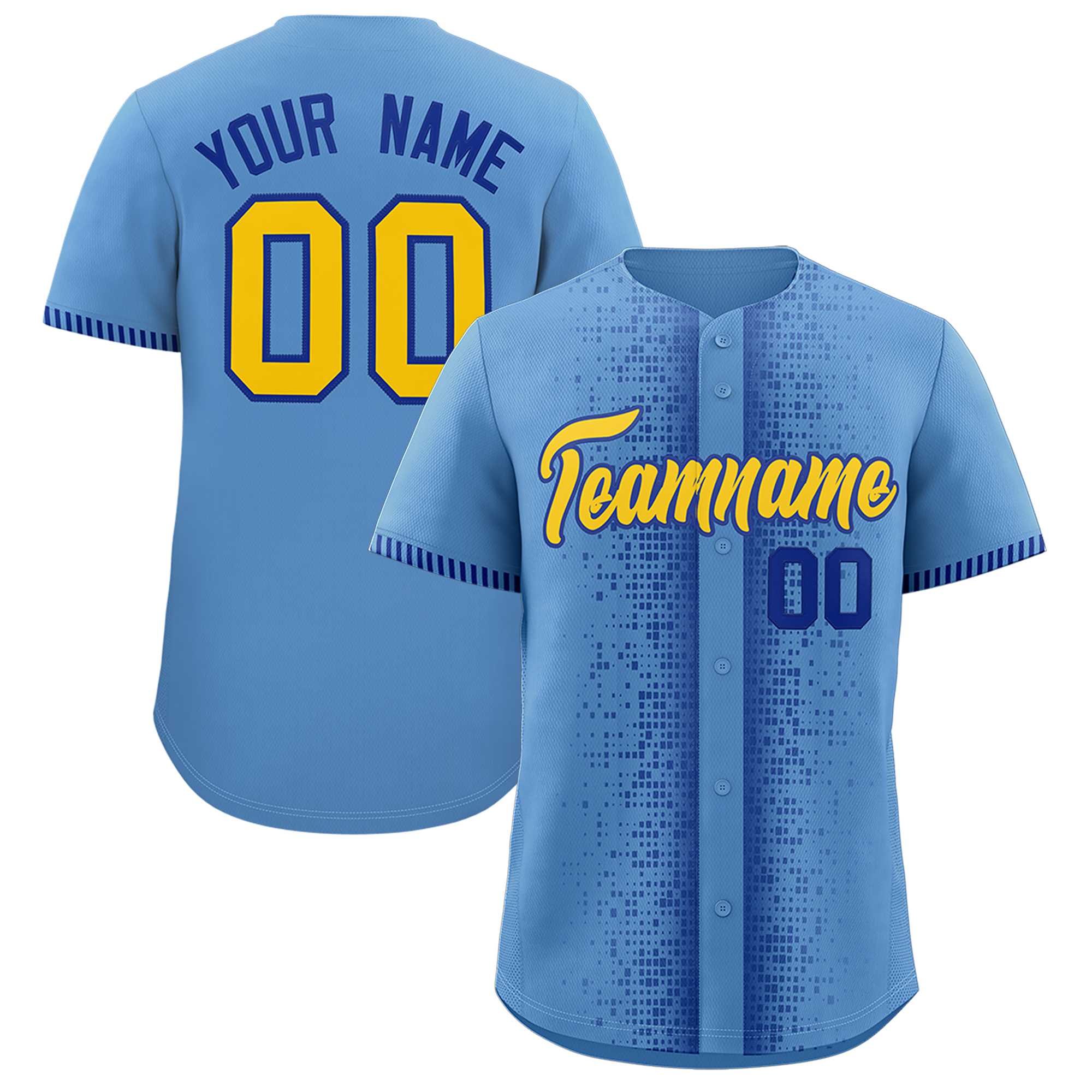 Custom Light Blue Royal Personalized Phonetic Rhythm Authentic Baseball Jersey | KXKSHOP