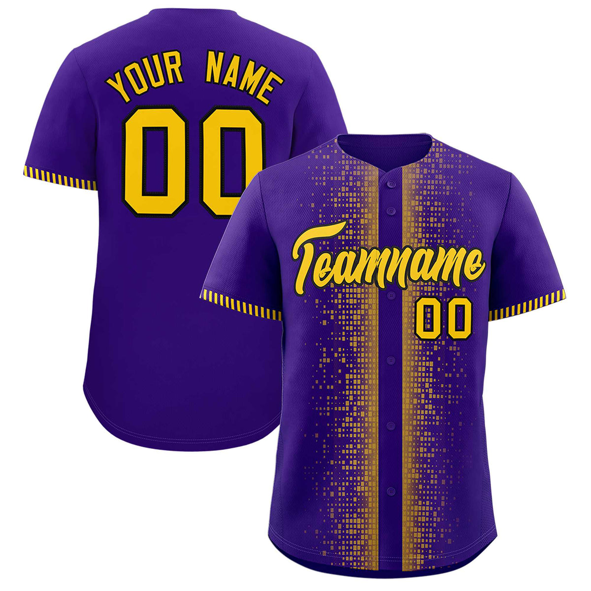 Custom Purple Gold Personalized Phonetic Rhythm Authentic Baseball Jersey | KXKSHOP