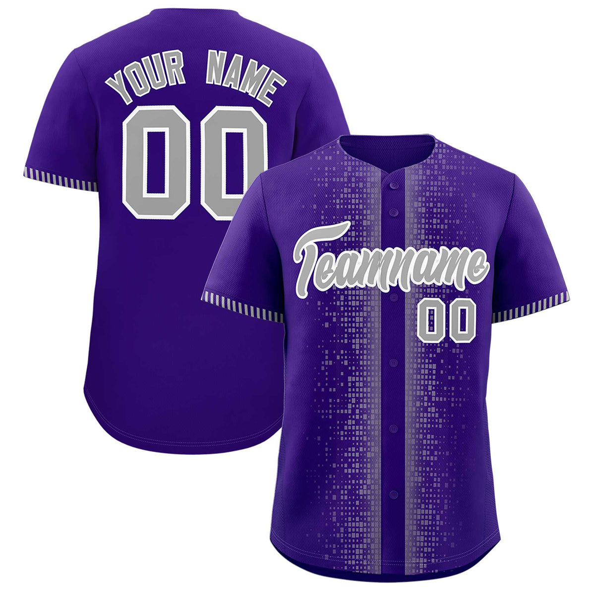 Custom Purple Gray Personalized Phonetic Rhythm Authentic Baseball Jersey | KXKSHOP