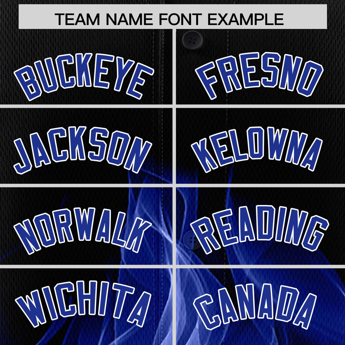 Custom Black Royal Blue White Flame Graffiti Pattern Personalization Baseball Jersey| KXKSHOP