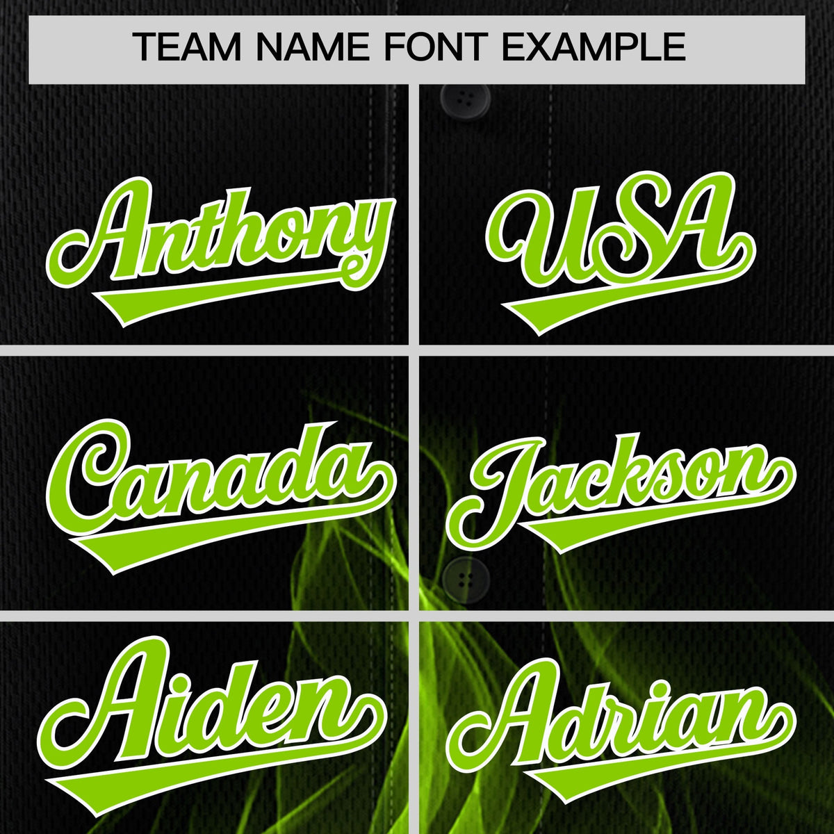 Custom Black Neon Green White Flame Graffiti Pattern Personalization Baseball Jersey| KXKSHOP
