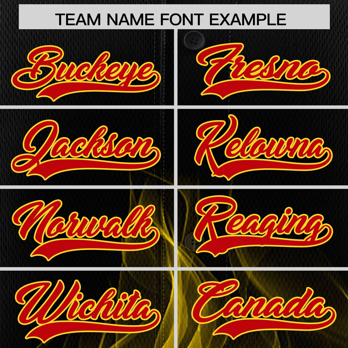 Custom Black Red Gold Flame Graffiti Pattern Personalization Baseball Jersey| KXKSHOP