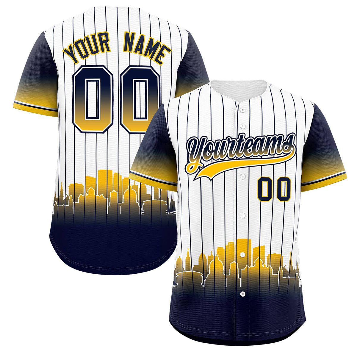 Custom White Milwaukee City Silhouette Authentic Baseball Jersey| KXKSHOP