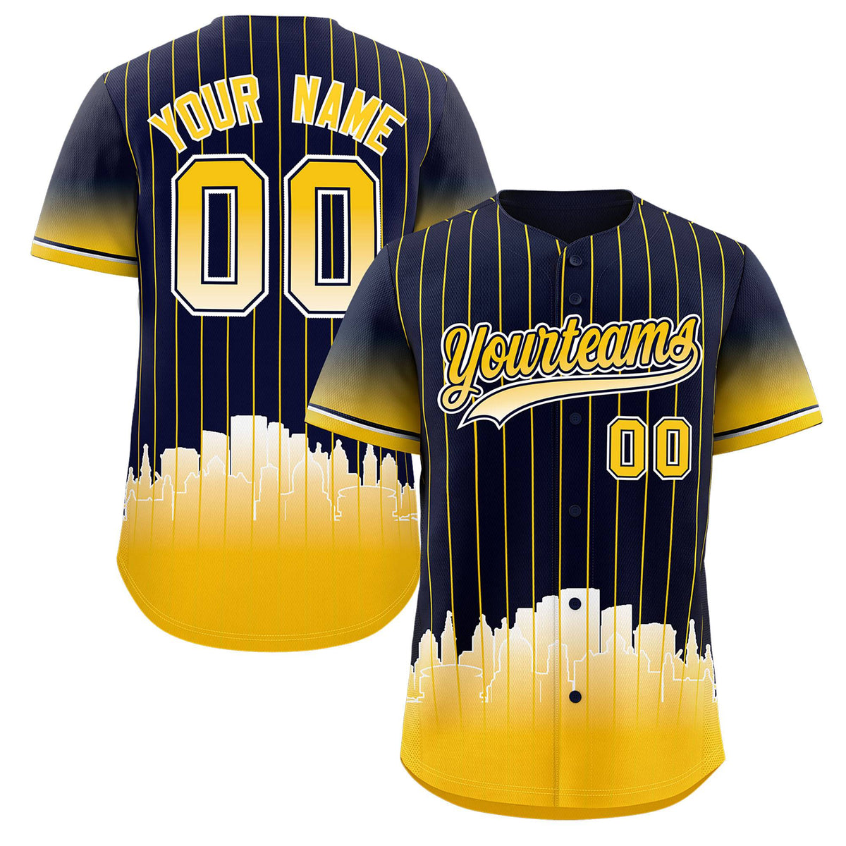 Custom Navy Milwaukee City Silhouette Authentic Baseball Jersey| KXKSHOP