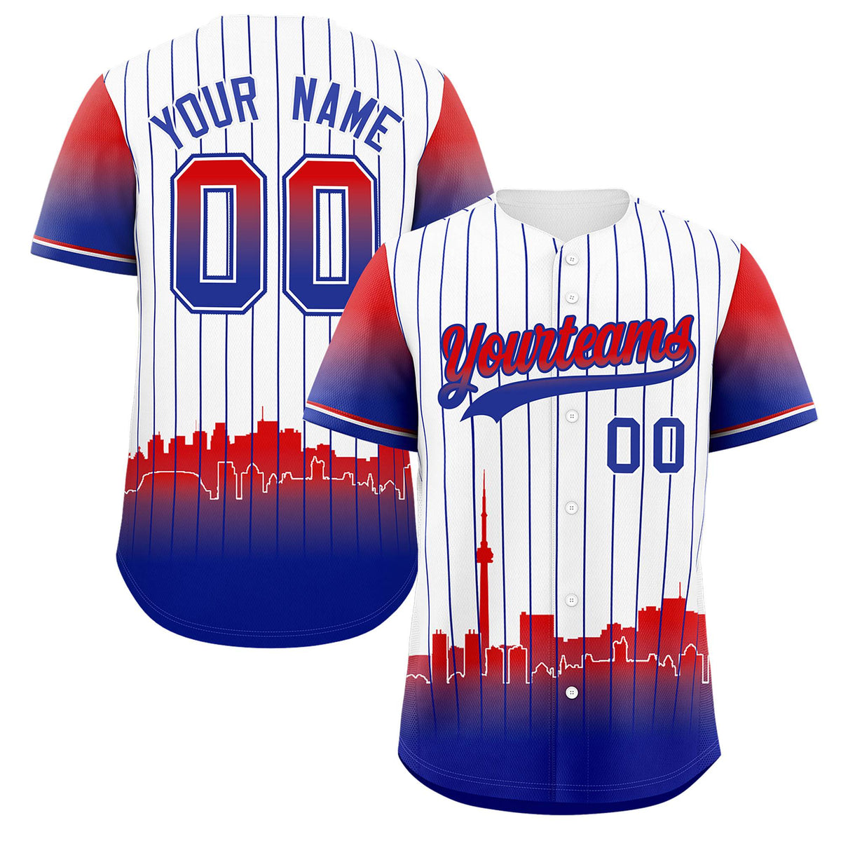 Custom White Toronto City Silhouette Authentic Baseball Jersey| KXKSHOP