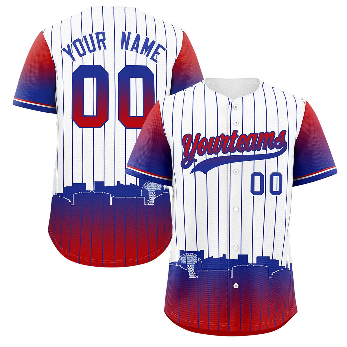 Custom White Arlington City Silhouette Authentic Baseball Jersey| KXKSHOP