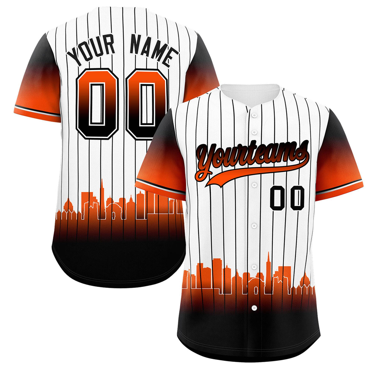 Custom White San-Francisco City Silhouette Authentic Baseball Jersey| KXKSHOP