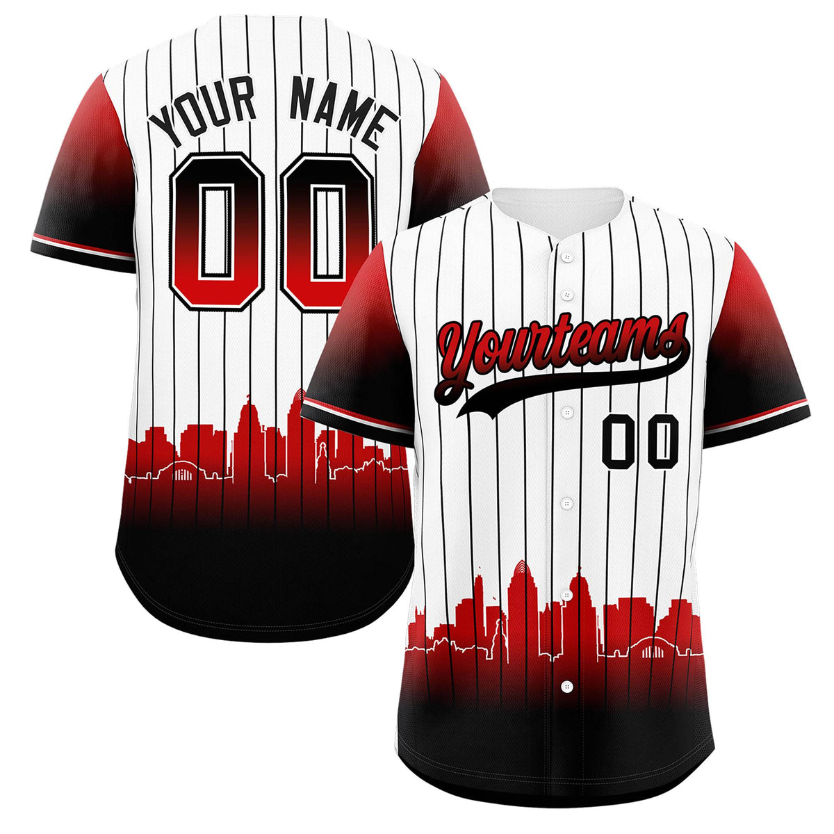 Custom White Cincinnati City Silhouette Authentic Baseball Jersey| KXKSHOP