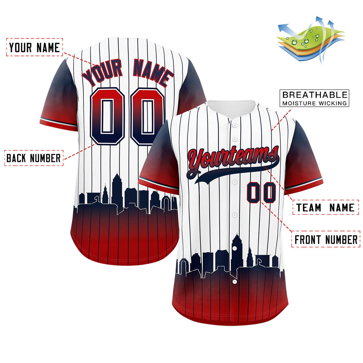 Custom White Cleveland City Silhouette Authentic Baseball Jersey| KXKSHOP