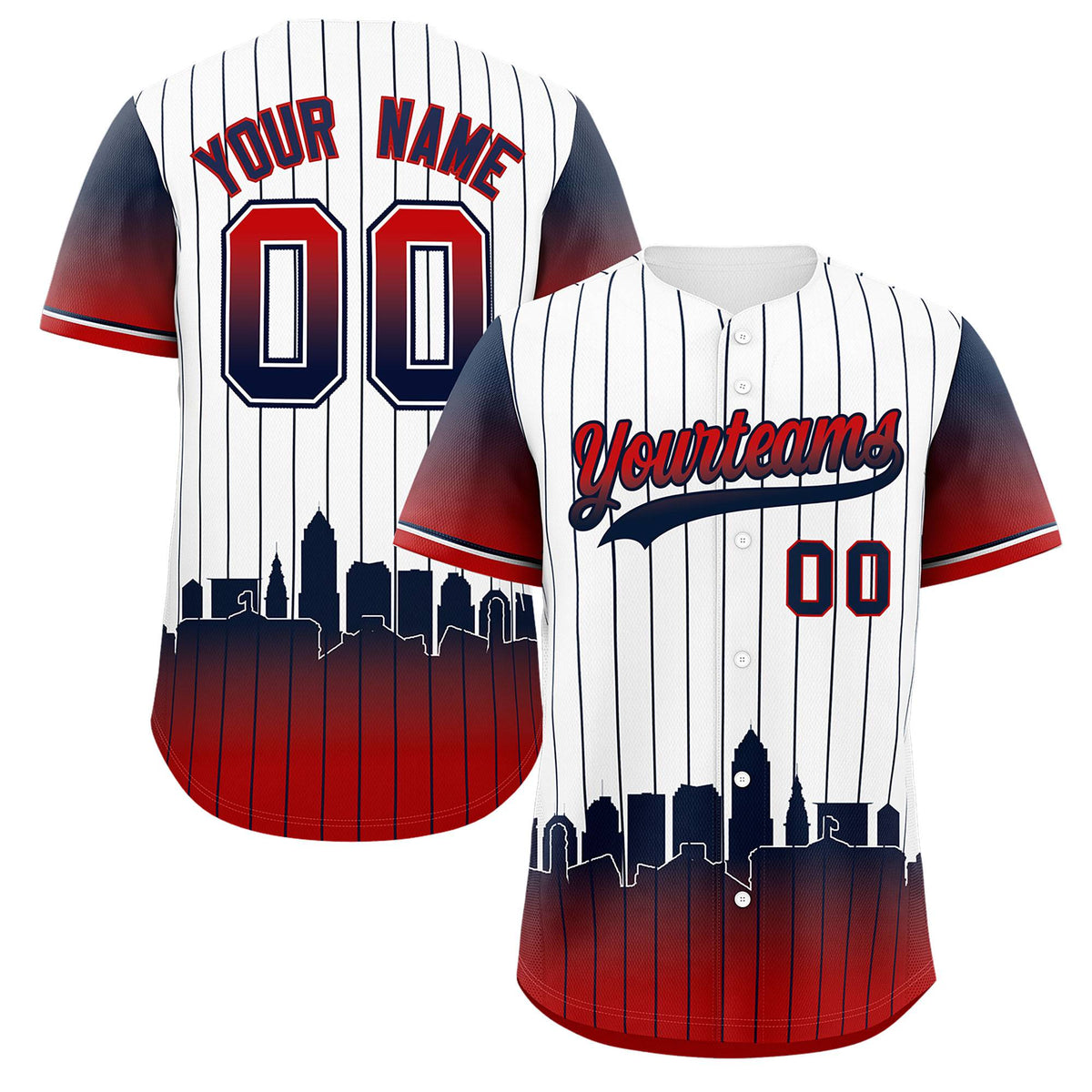 Custom White Cleveland City Silhouette Authentic Baseball Jersey| KXKSHOP