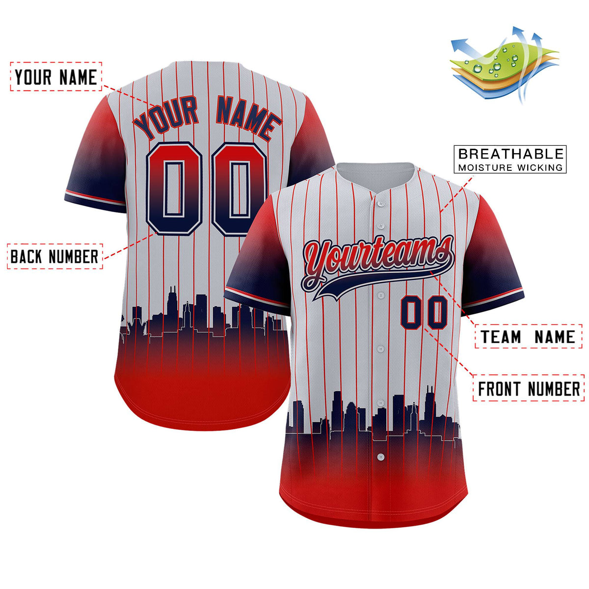 Custom Gray Los Angeles City Silhouette Authentic Baseball Jersey| KXKSHOP