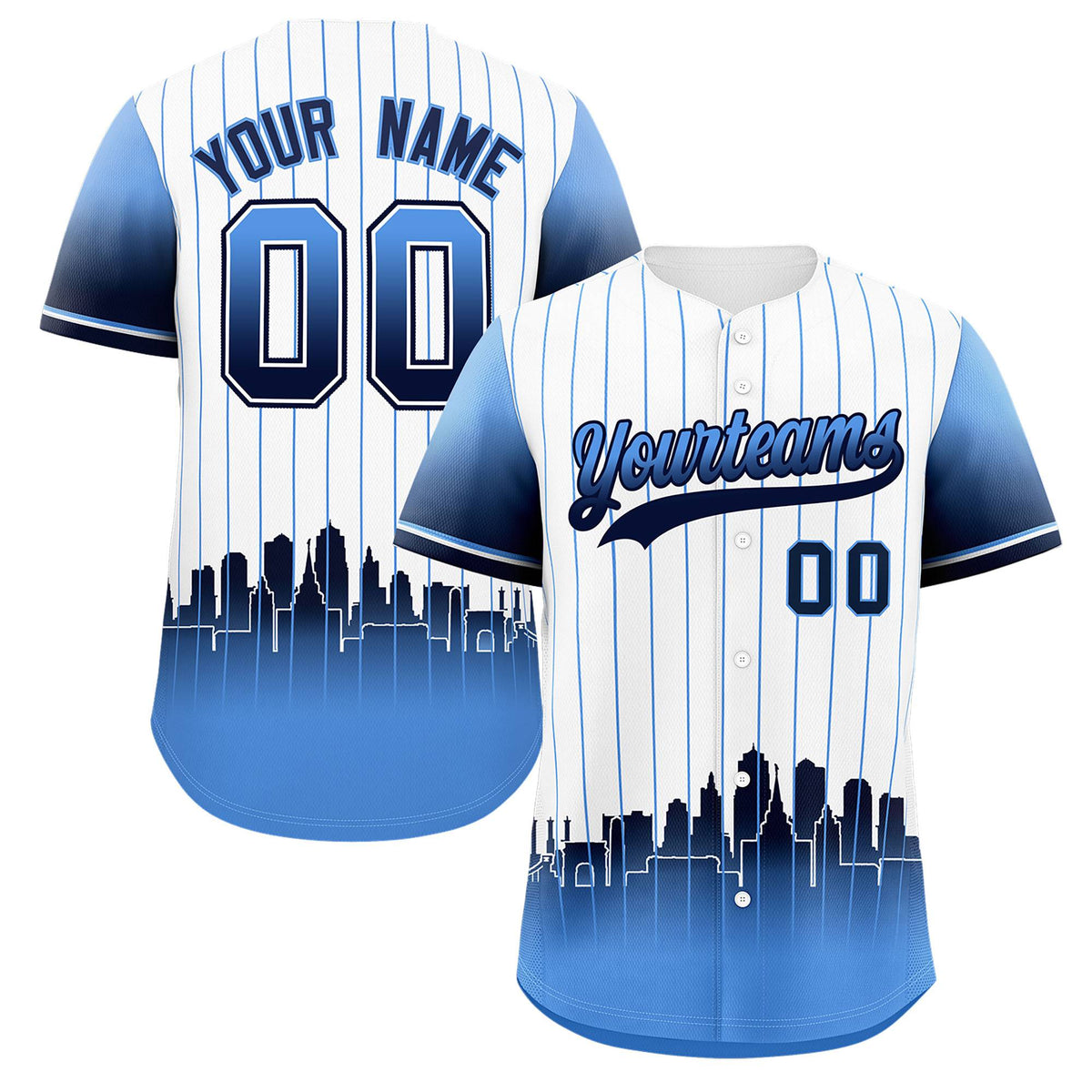 Custom White Kansas City City Silhouette Authentic Baseball Jersey| KXKSHOP