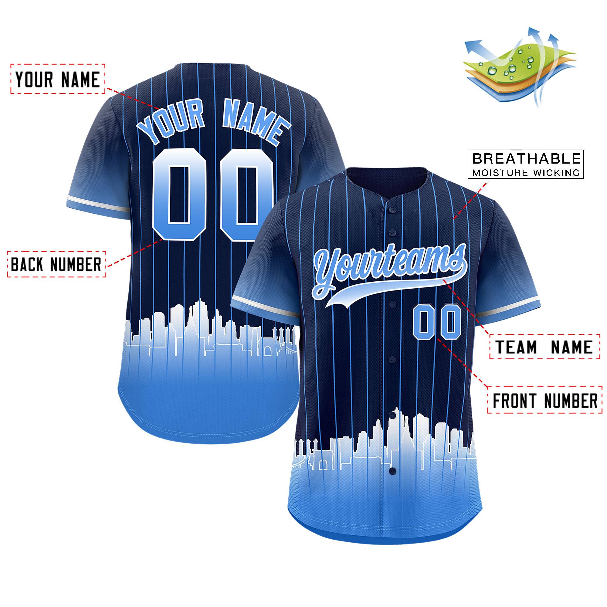 Custom Navy Kansas City City Silhouette Authentic Baseball Jersey| KXKSHOP