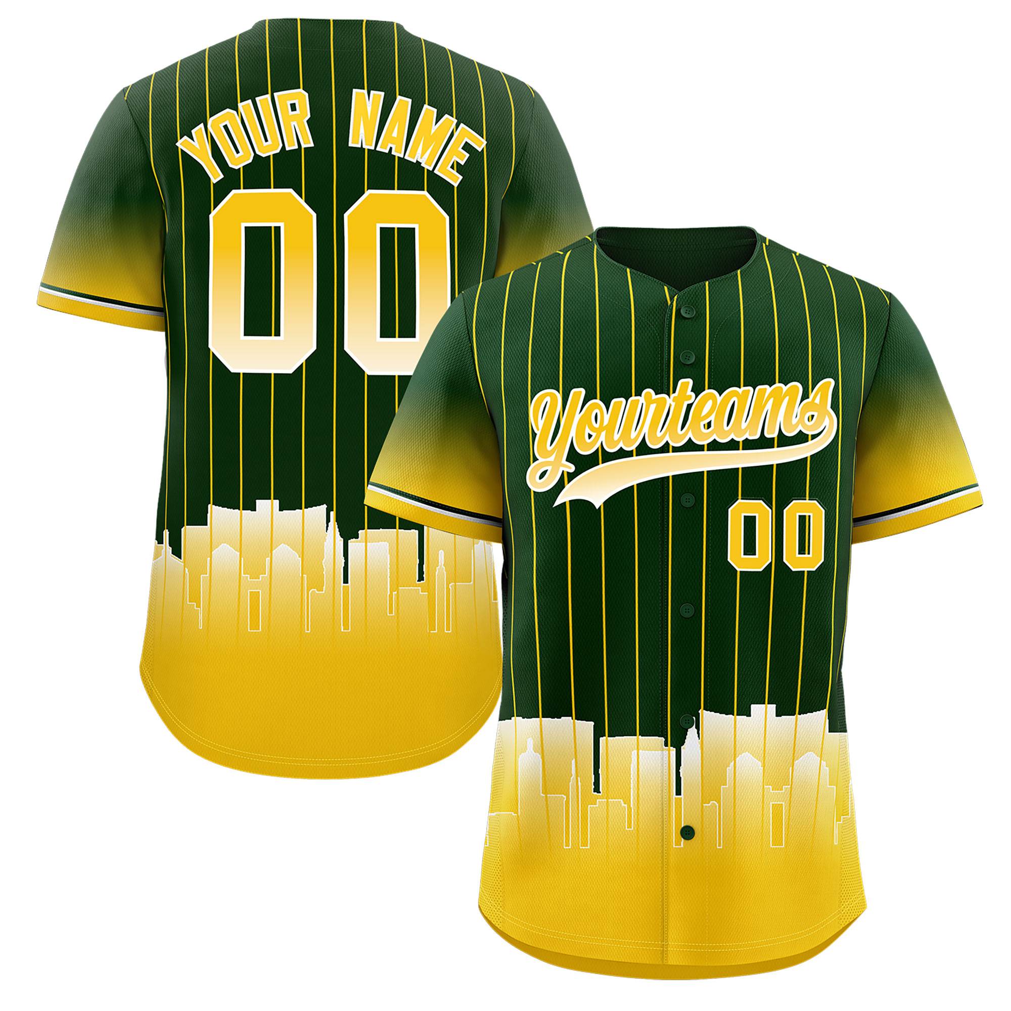 Custom Green Oakland City Silhouette Authentic Baseball Jersey| KXKSHOP