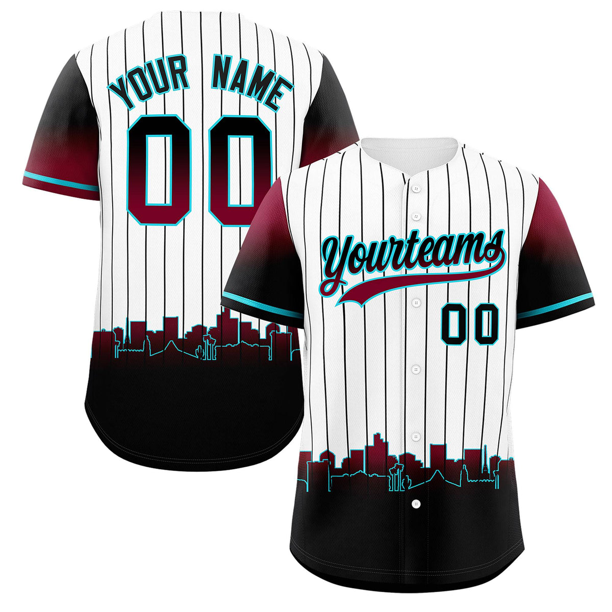 Custom White Phoenix City Silhouette Authentic Baseball Jersey| KXKSHOP
