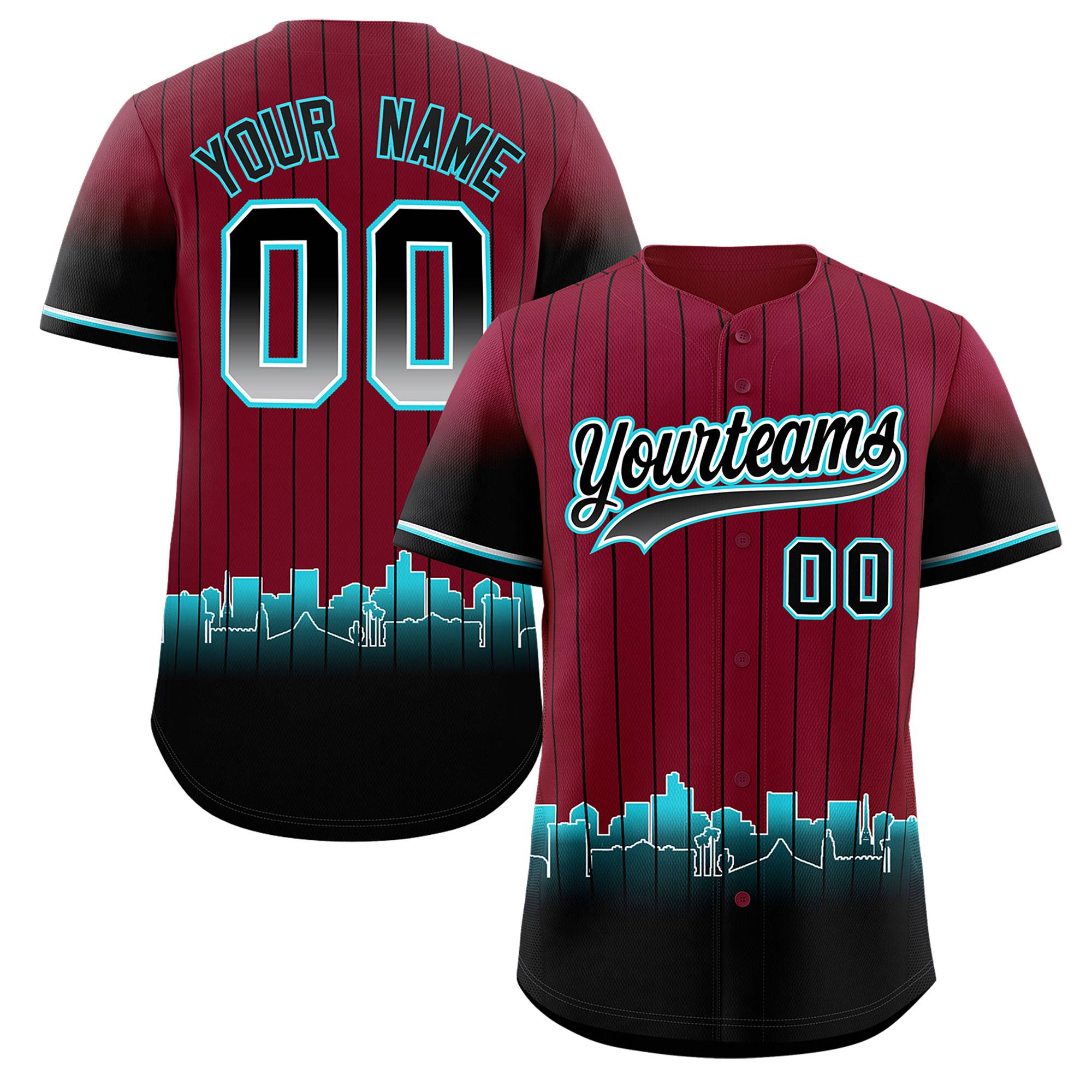 Custom Crimson Phoenix City Silhouette Authentic Baseball Jersey| KXKSHOP