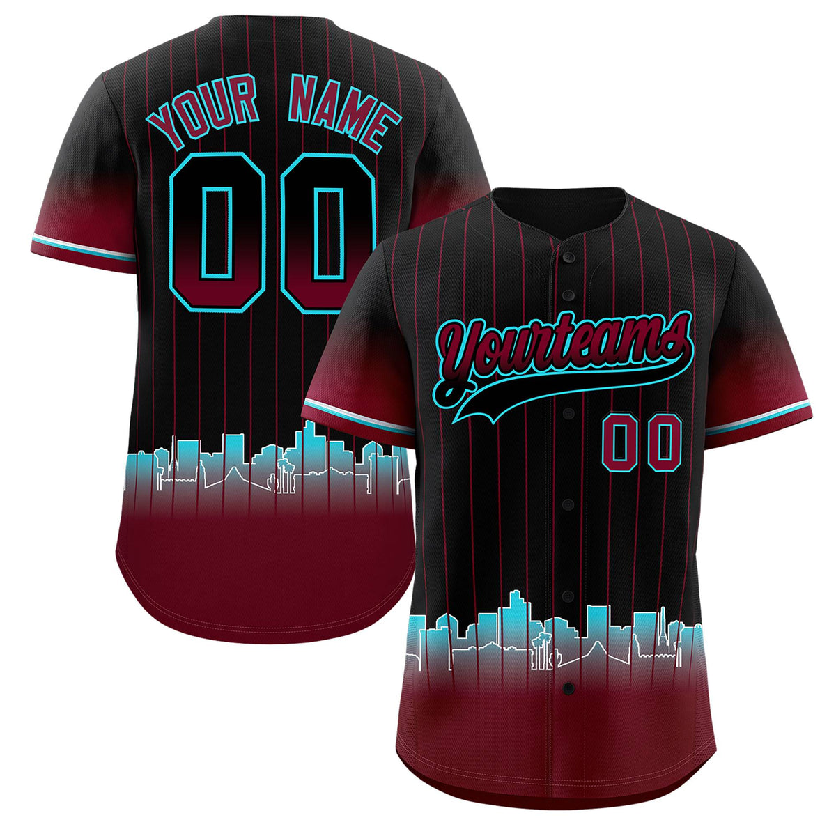 Custom Black Phoenix City Silhouette Authentic Baseball Jersey| KXKSHOP