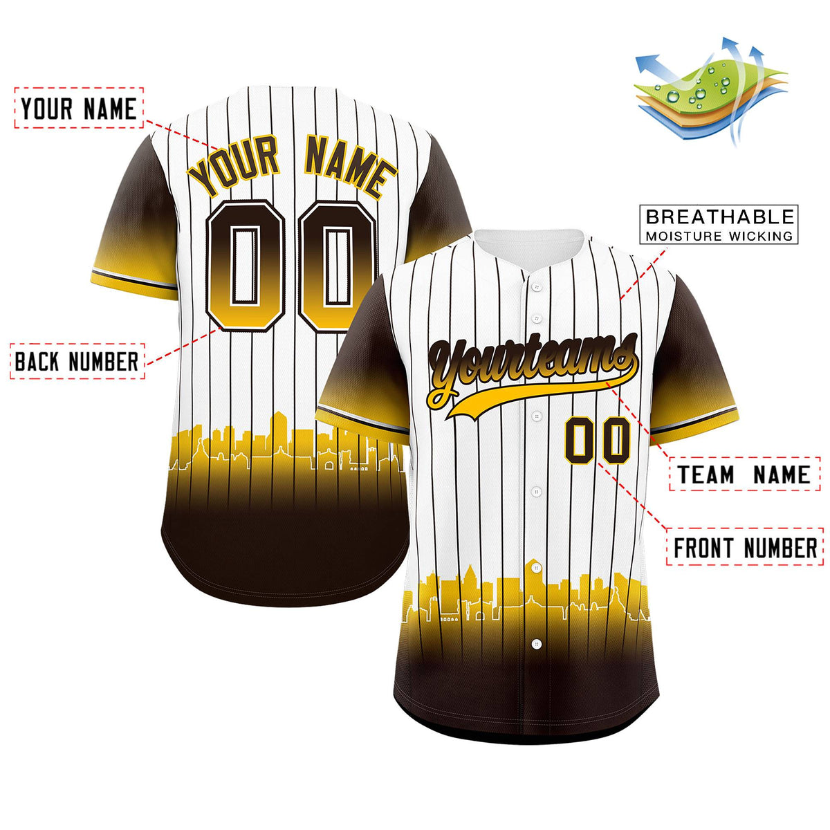 Custom White San Diego City Silhouette Authentic Baseball Jersey| KXKSHOP