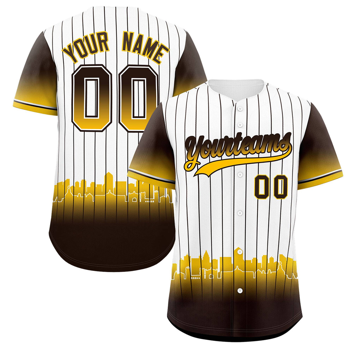 Custom White San Diego City Silhouette Authentic Baseball Jersey| KXKSHOP