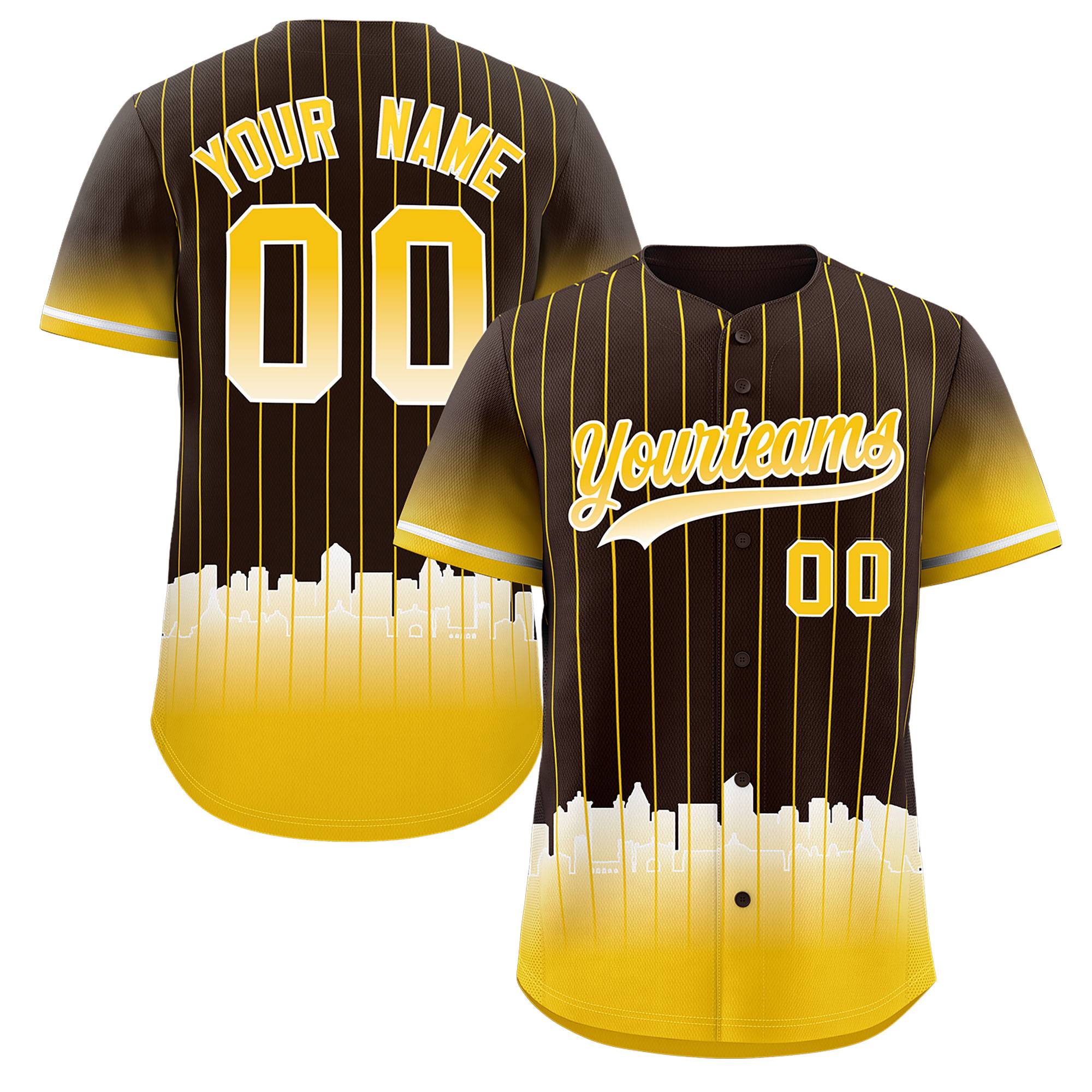 Custom Brown San Diego City Silhouette Authentic Baseball Jersey| KXKSHOP