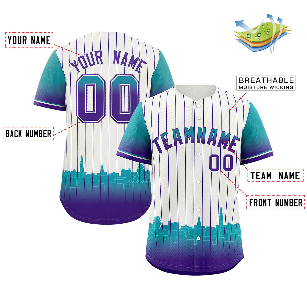 Custom White Charleston.SC City Silhouette Authentic Baseball Jersey| KXKSHOP