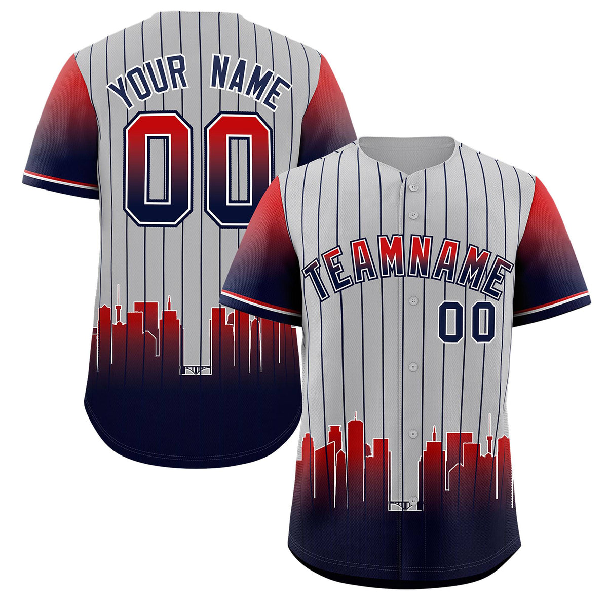 Custom Gray Minnesota-Twins City Silhouette Authentic Baseball Jersey| KXKSHOP