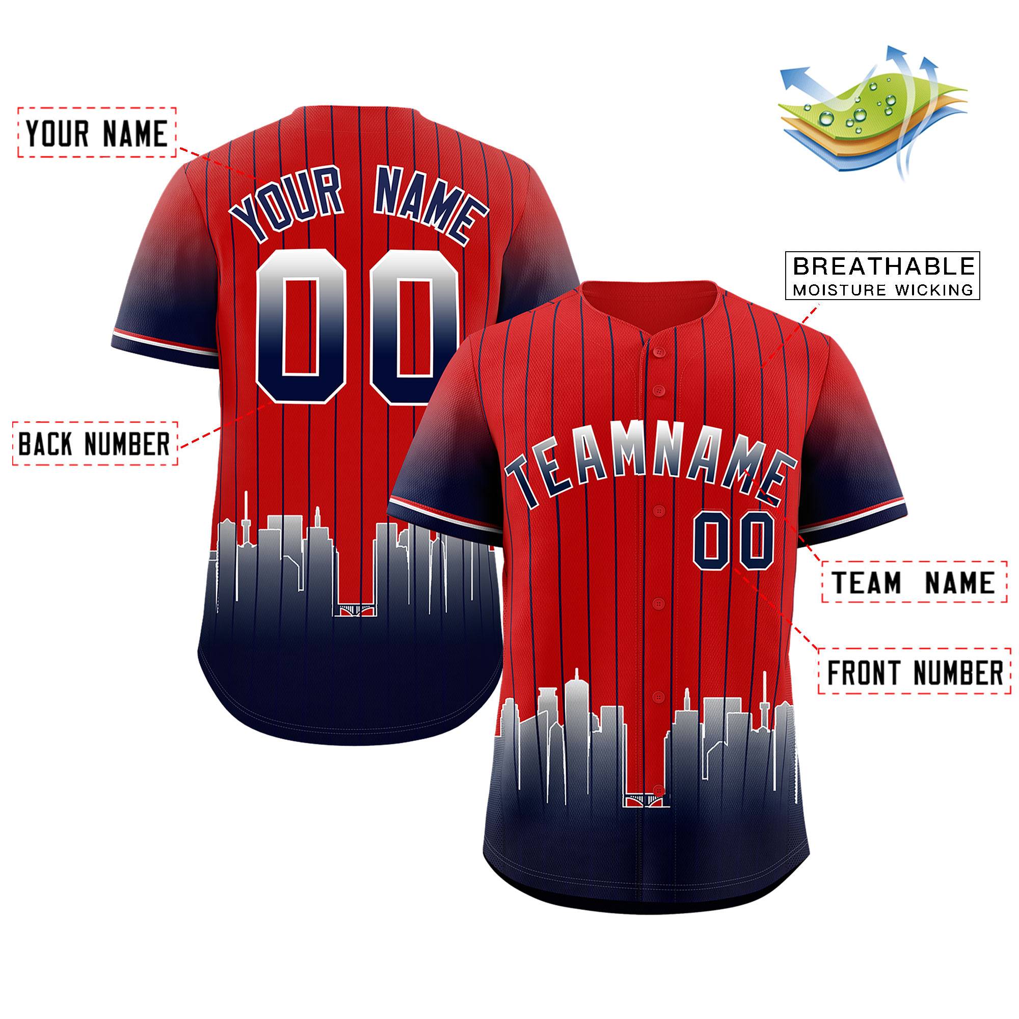 Custom Red Minnesota-Twins City Silhouette Authentic Baseball Jersey| KXKSHOP