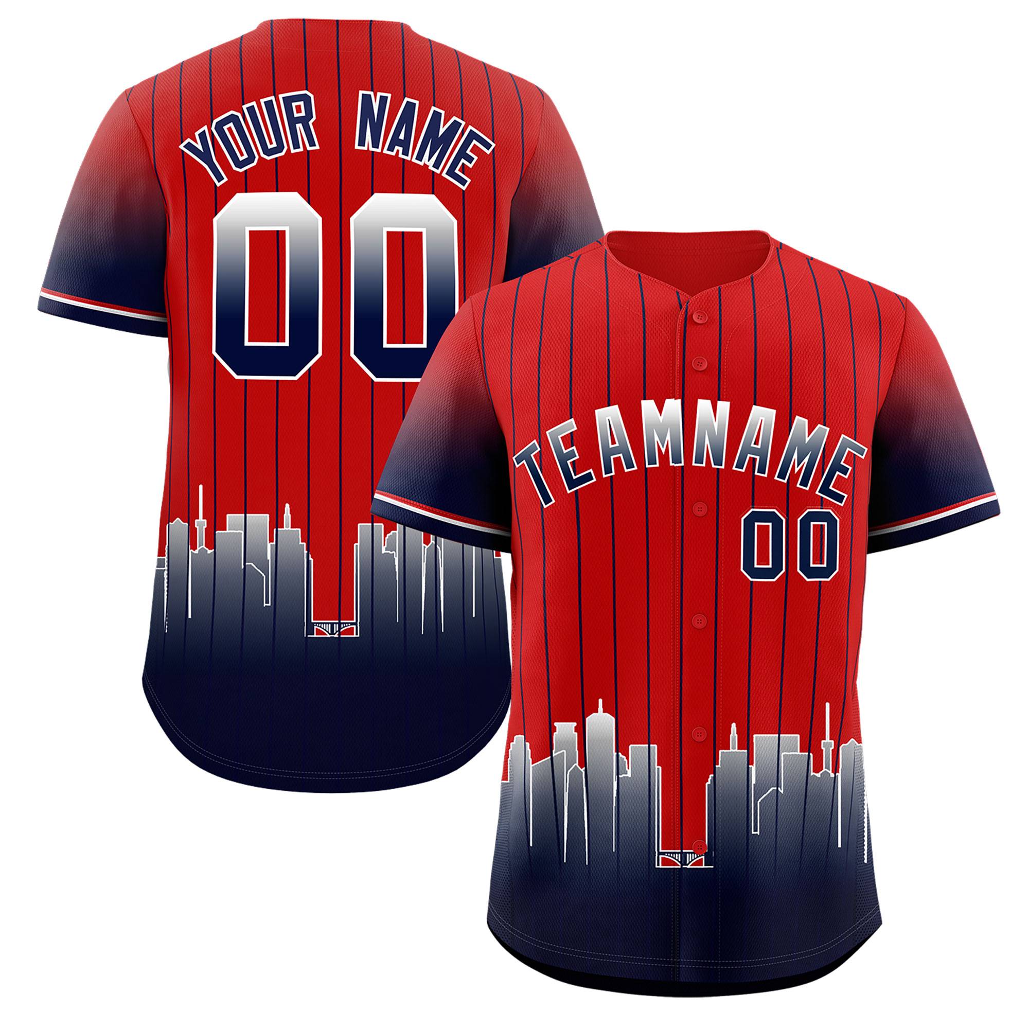 Custom Red Minnesota-Twins City Silhouette Authentic Baseball Jersey| KXKSHOP