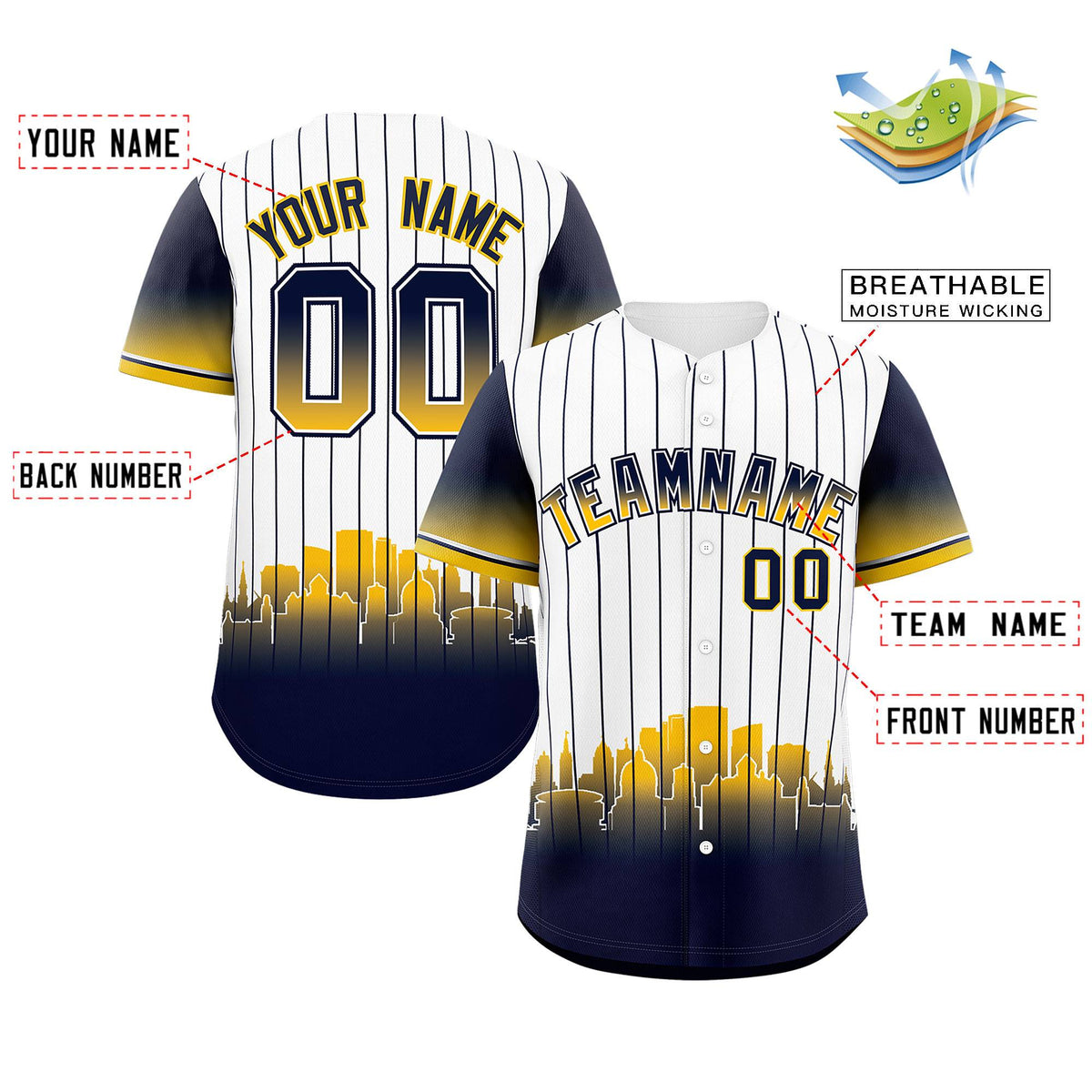 Custom White Milwaukee City Silhouette Authentic Baseball Jersey| KXKSHOP