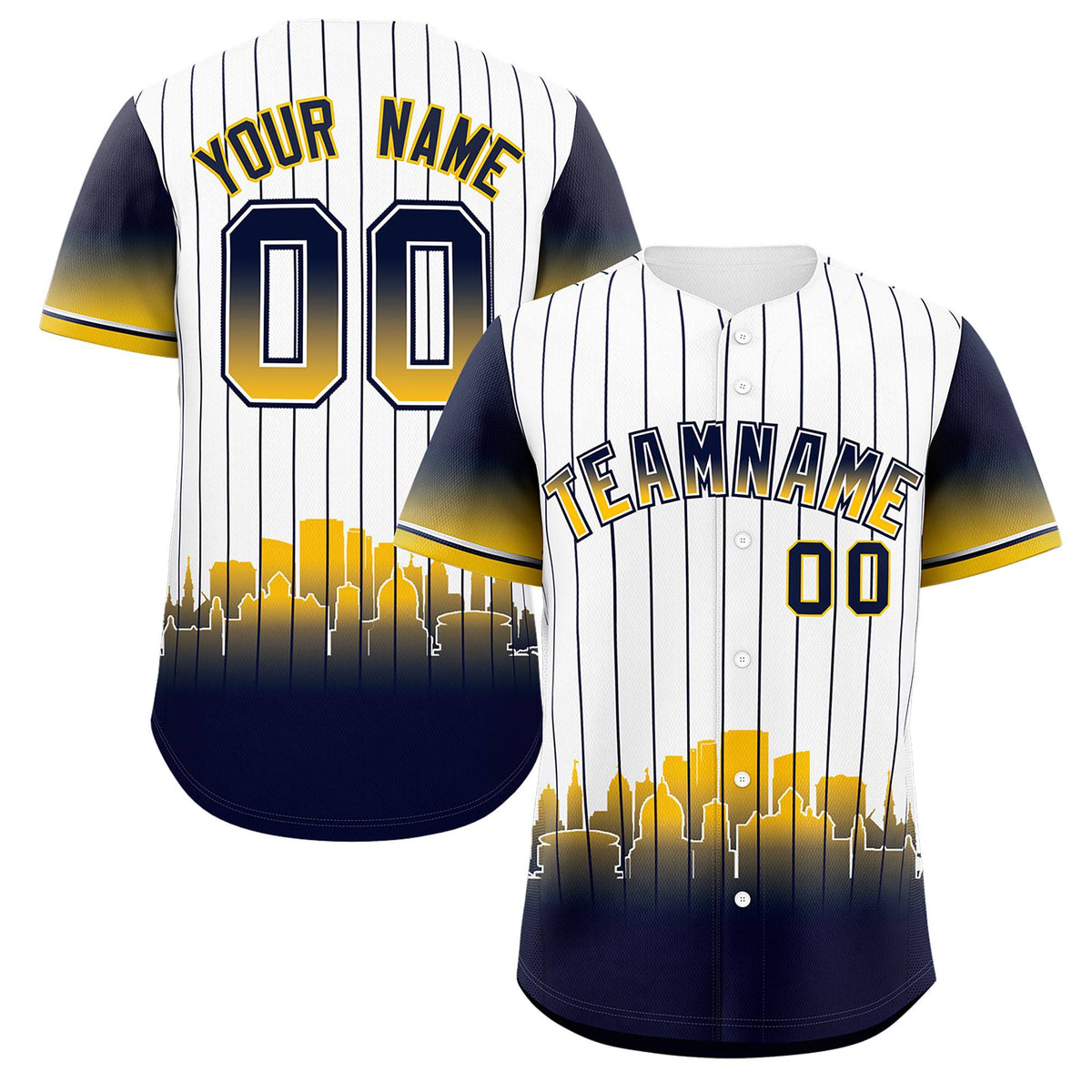 Custom White Milwaukee City Silhouette Authentic Baseball Jersey| KXKSHOP