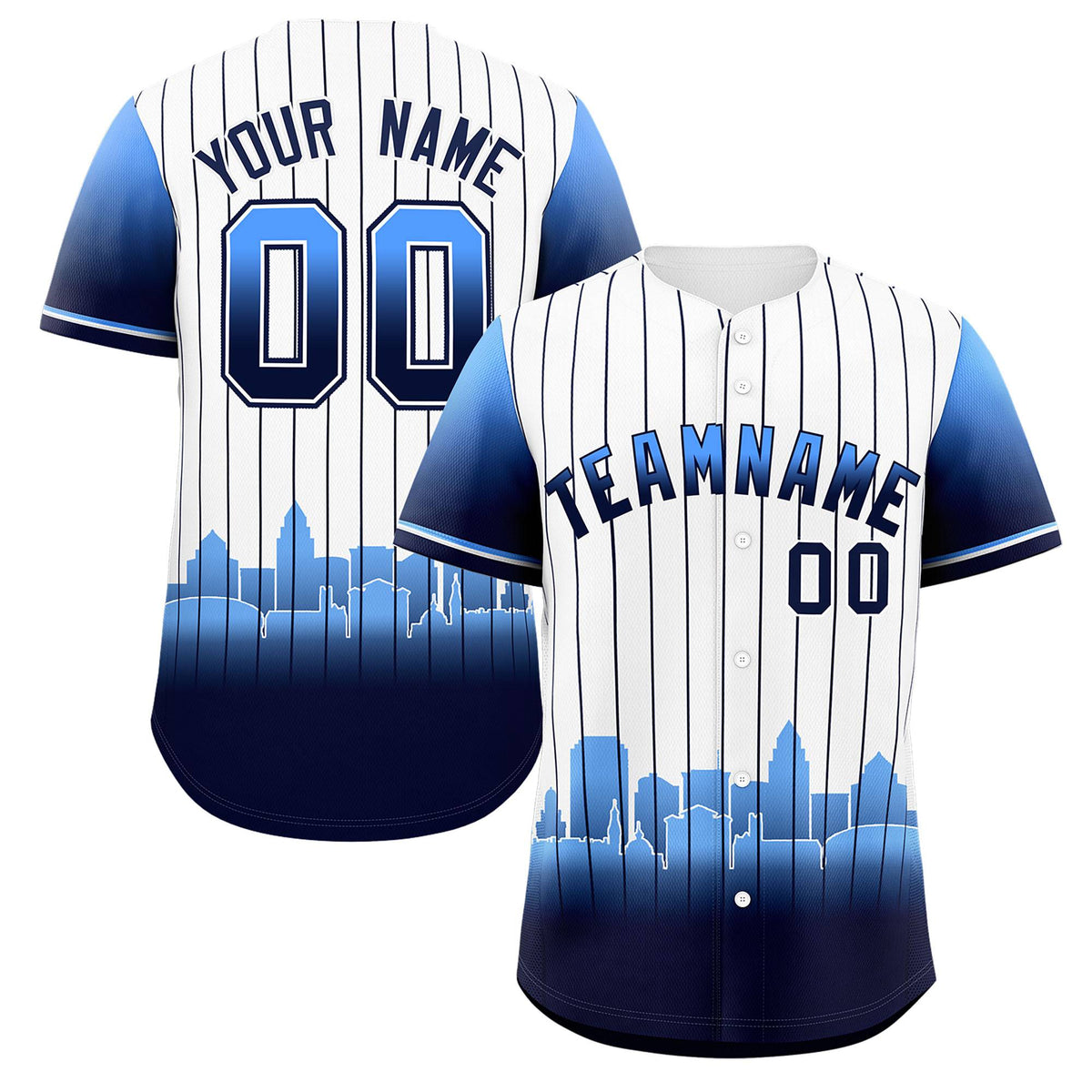Custom White Tampa City Silhouette Authentic Baseball Jersey| KXKSHOP