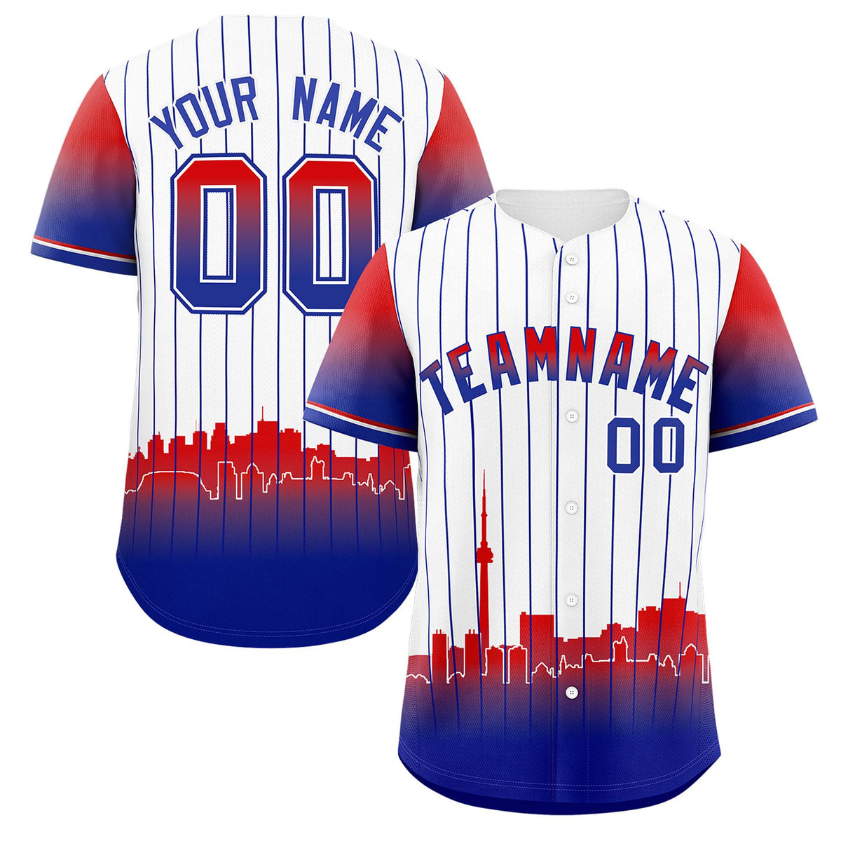 Custom White Toronto City Silhouette Authentic Baseball Jersey| KXKSHOP