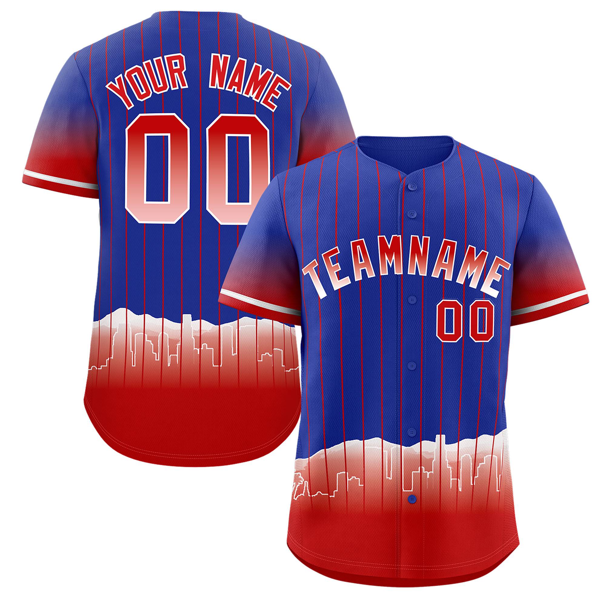 Custom Royal Los Angeles City Silhouette Authentic Baseball Jersey| KXKSHOP