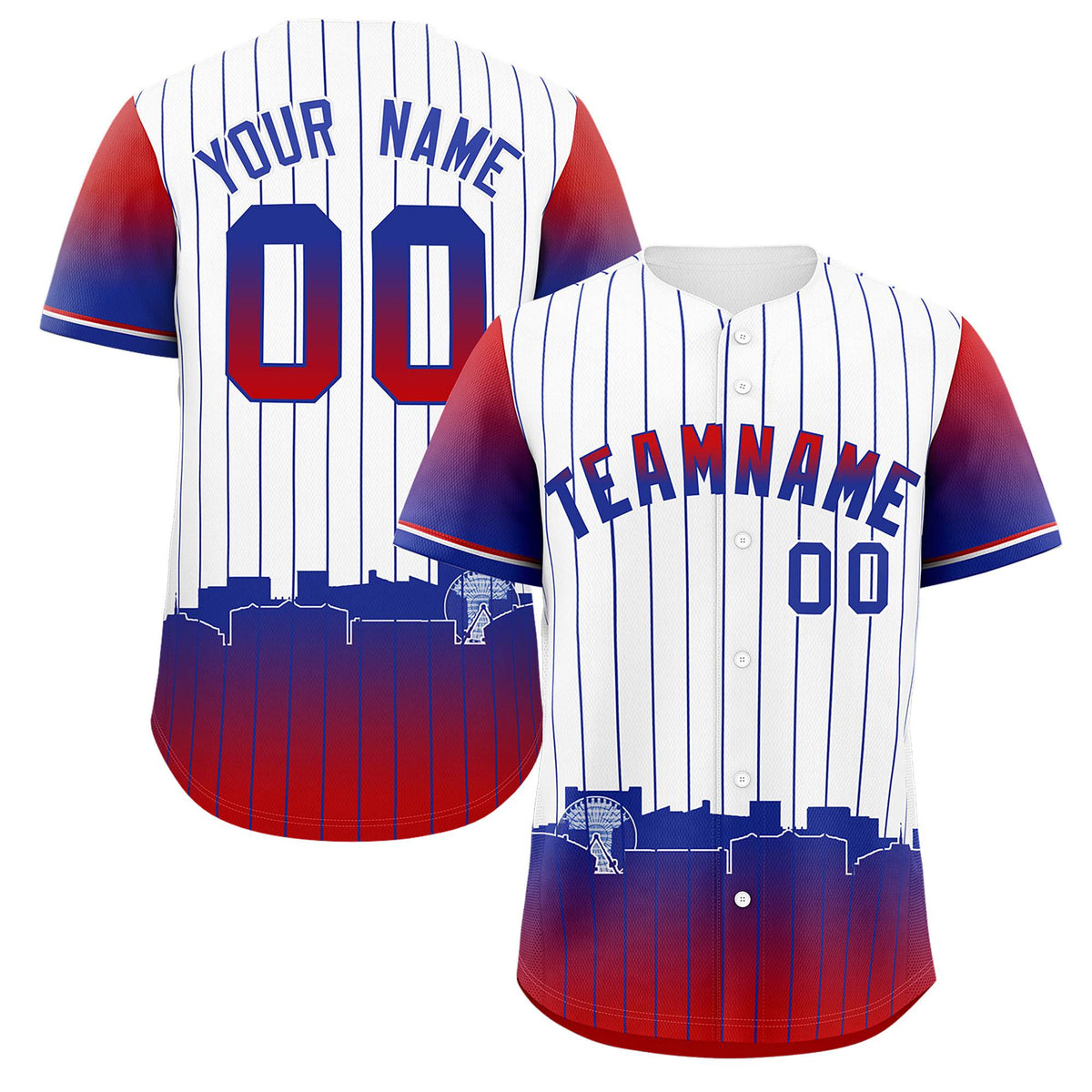 Custom White Arlington City Silhouette Authentic Baseball Jersey| KXKSHOP