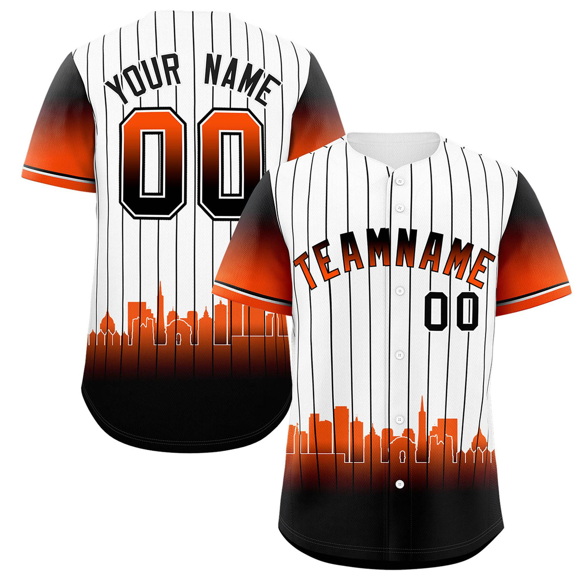 Custom White San-Francisco City Silhouette Authentic Baseball Jersey| KXKSHOP