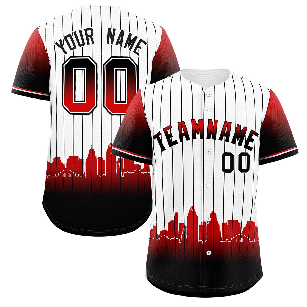 Custom White Cincinnati City Silhouette Authentic Baseball Jersey| KXKSHOP