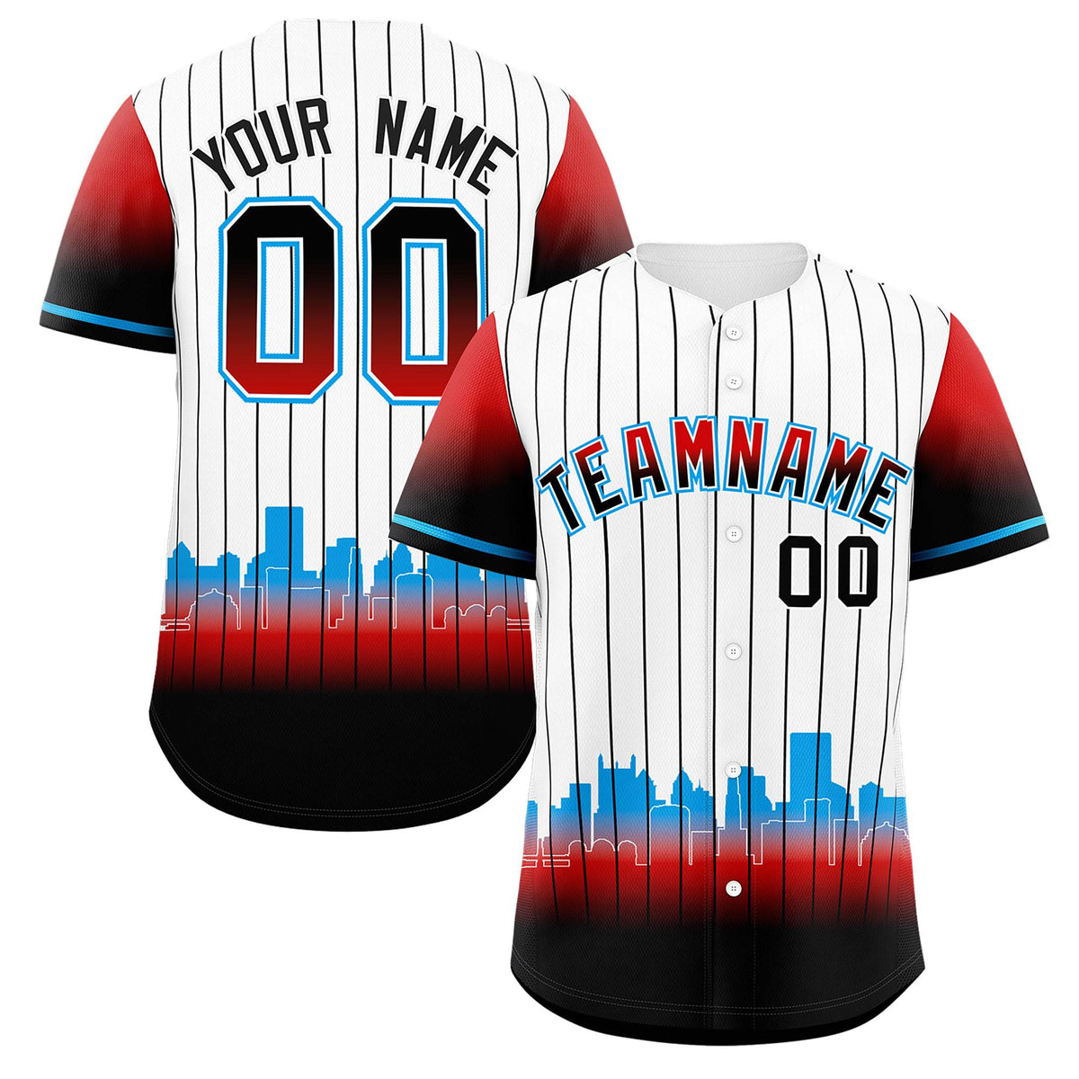 Custom White Miami City Silhouette Authentic Baseball Jersey| KXKSHOP
