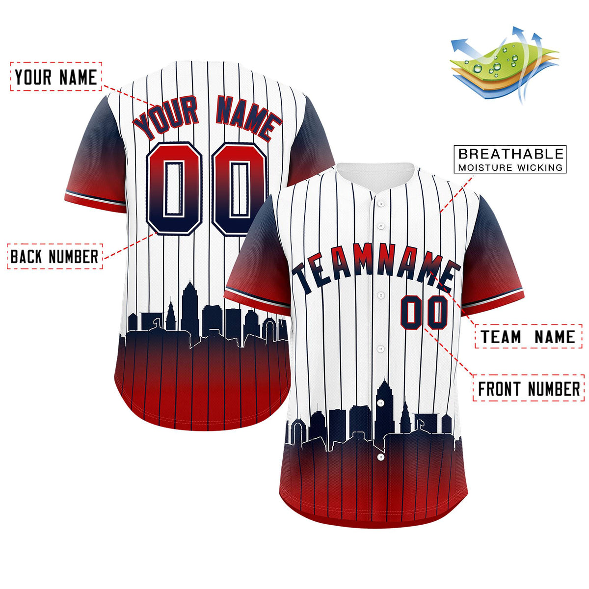 Custom White Cleveland City Silhouette Authentic Baseball Jersey| KXKSHOP