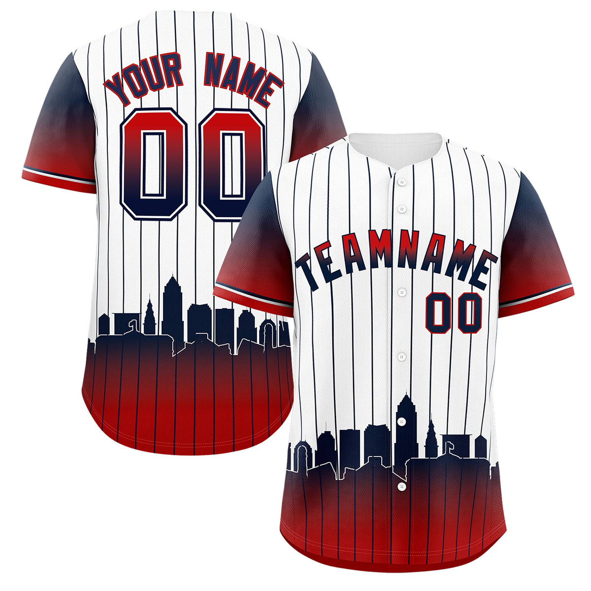 Custom White Cleveland City Silhouette Authentic Baseball Jersey| KXKSHOP
